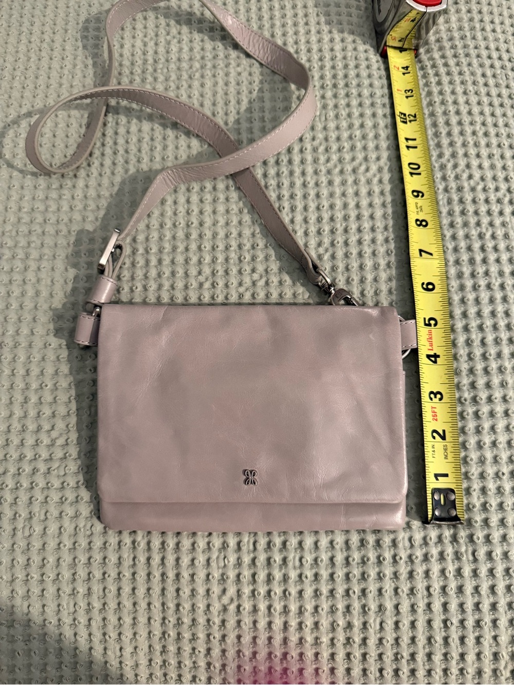 Leather Crossbody Bag in Light Pink